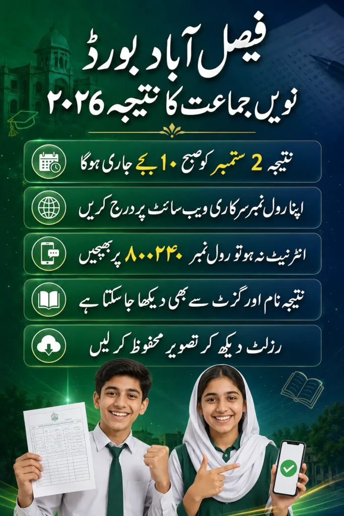 9th Class BISE Faisalabad Result 2026 Check by Roll Number Full Details Step By Step