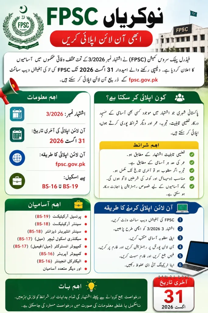 FPSC Jobs 2026 Apply Online at fpsc.gov.pk Full Details Step By Step