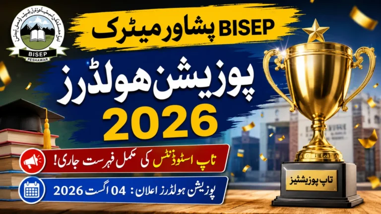 BISEP Peshawar SSC Position Holders 2026 – Top Students List Announced