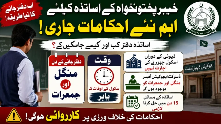 KP Issues New Rules for Teachers Visiting Education Department Offices