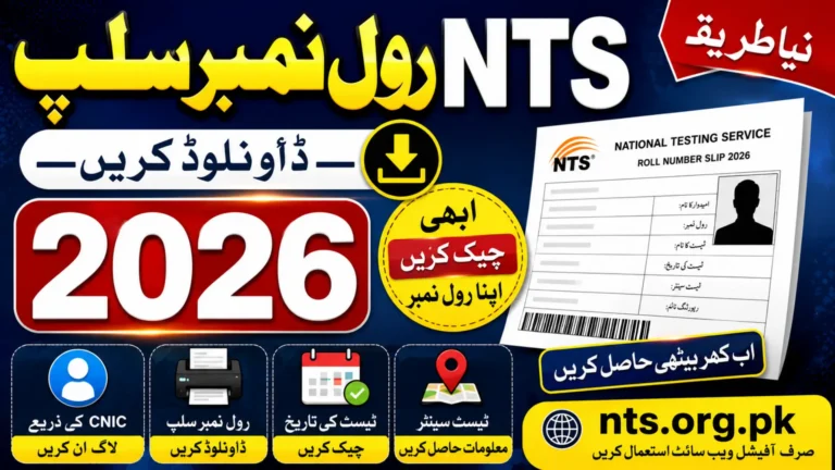 NTS Login Roll No Slip 2026 Download By CNIC Online Full Details Step By Step