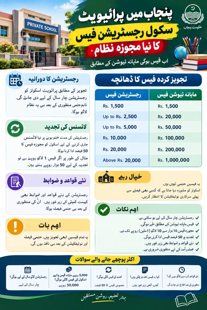 Punjab Announces Proposed New Fees for Private School Registration